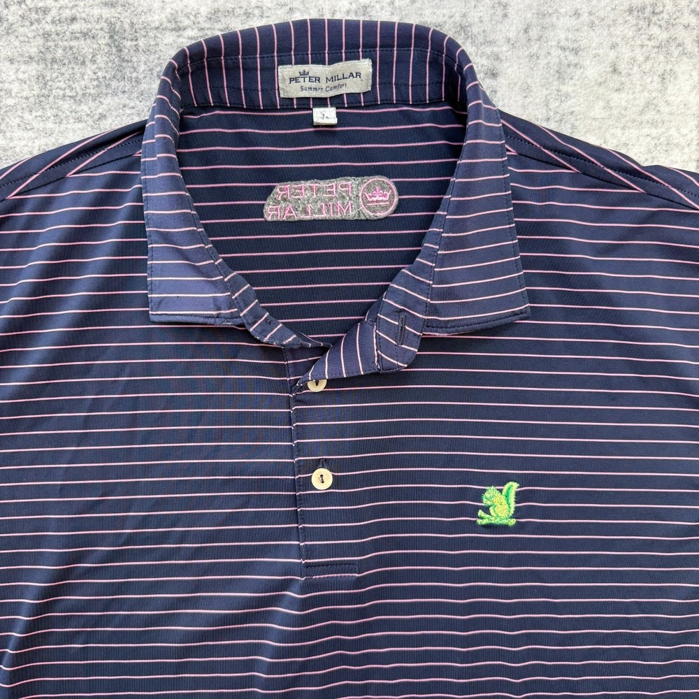 Peter Millar Polo Shirt Men Large The Country Club Brookline Summer Comfort Golf